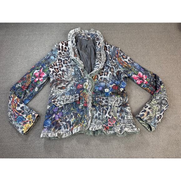 Alberto Makali Jacket Knit Blazer Art to Wear Boho Size Medium - Picture 1 of 13